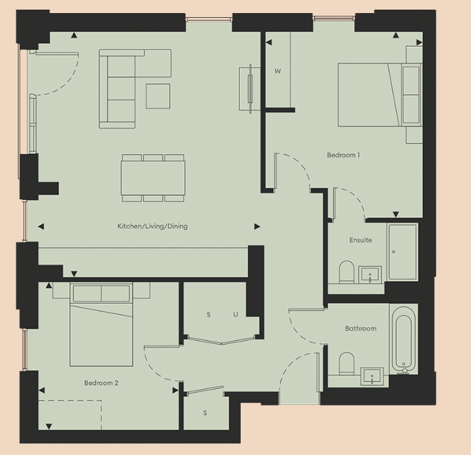 Floor plan view of Alexandra Gate Floorplan