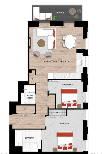 Floor plan view of Bermondsey Heights Floorplan