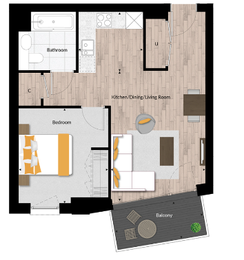 Floor plan view of Bermondsey Heights Floorplan