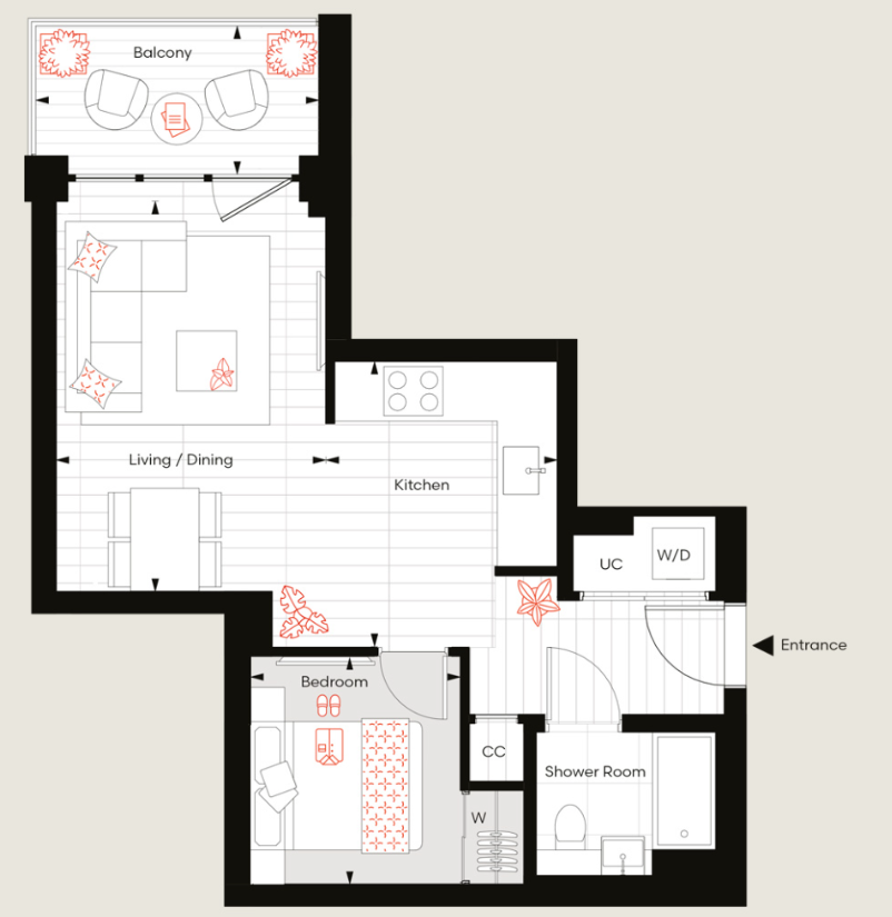 Floor plan view of Bow Green Floorplan