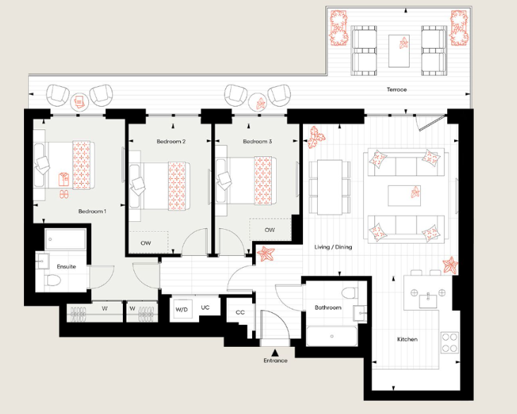 Floor plan view of Bow Green Floorplan