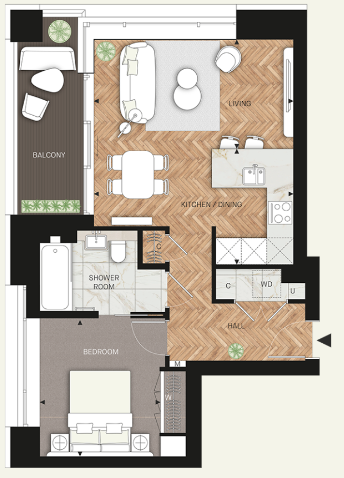 Floor plan view of Camden Goods Yard Floorplan