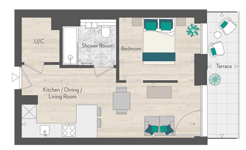 Floor plan view of Grand Union Floorplan
