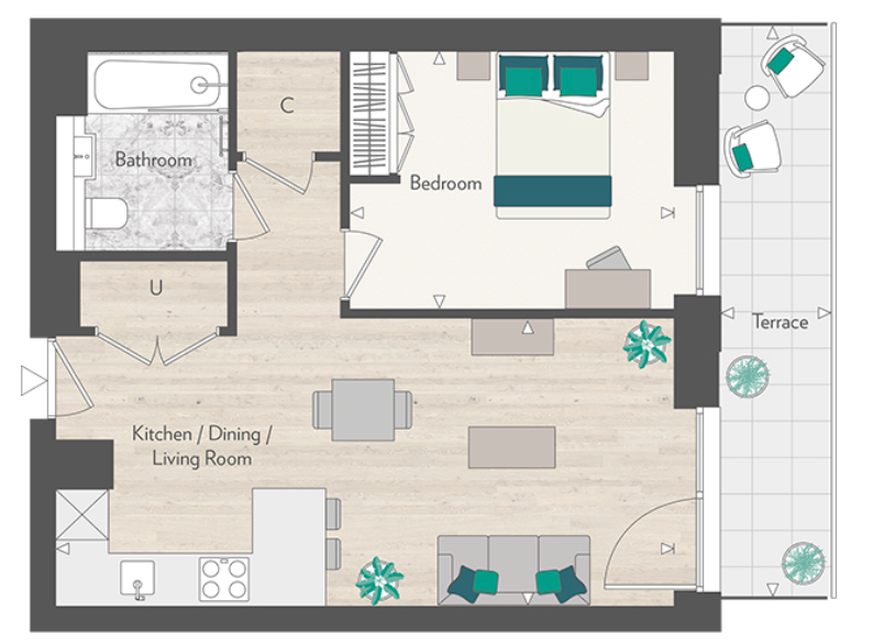 Floor plan view of Grand Union Floorplan