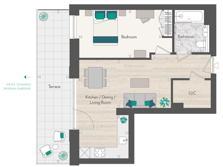 Floor plan view of Grand Union Floorplan