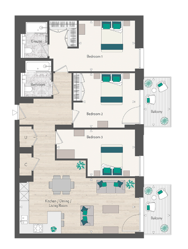 Floor plan view of Grand Union Floorplan
