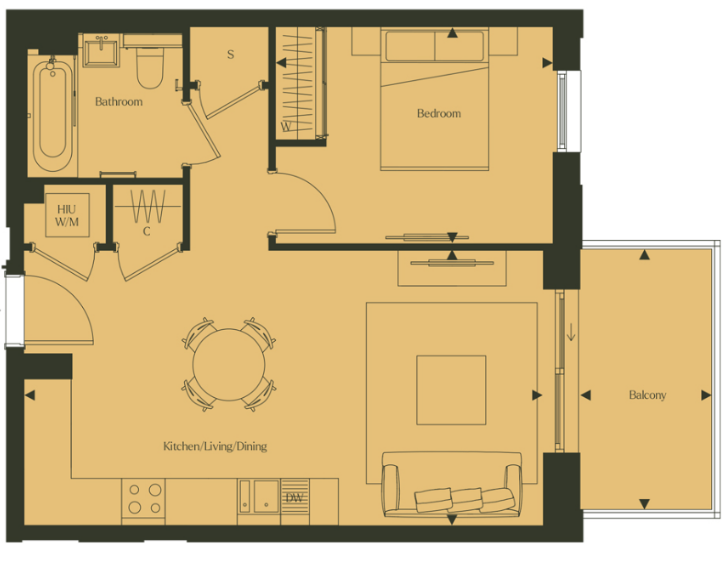 Floor plan view of Heron Wharf Floorplan
