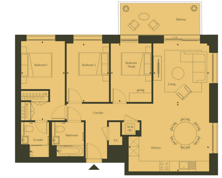 Floor plan view of Heron Wharf Floorplan