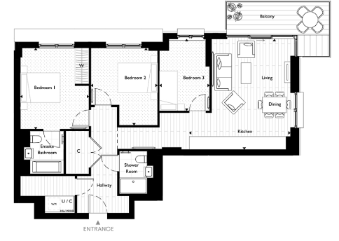 Floor plan view of Kidbrooke Village Floorplan