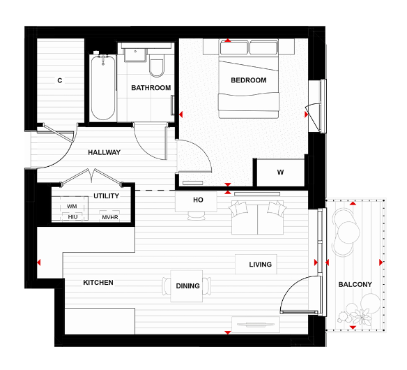Floor plan view of Lombard Square Floorplan