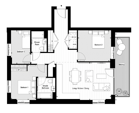 Floor plan view of Lombard Square Floorplan