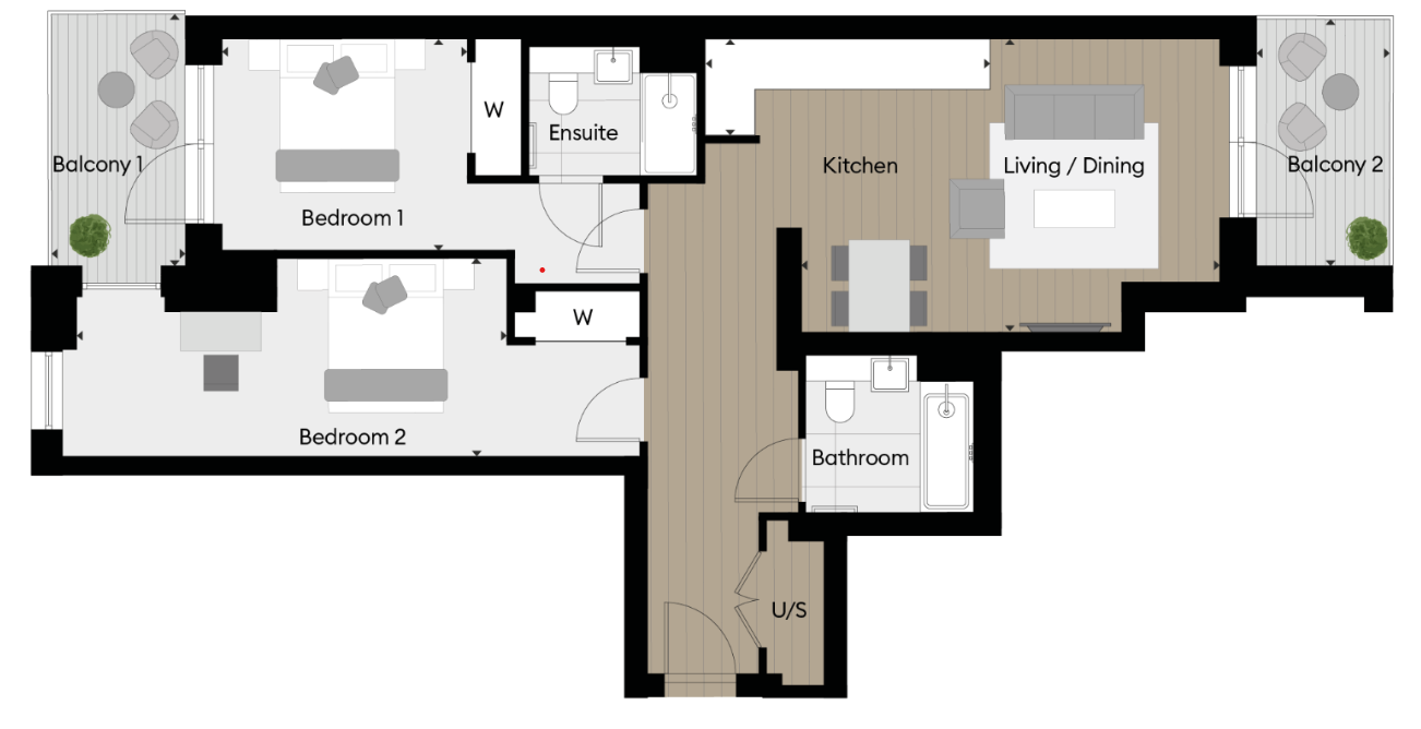 Floor plan view of Oval Village Floorplan