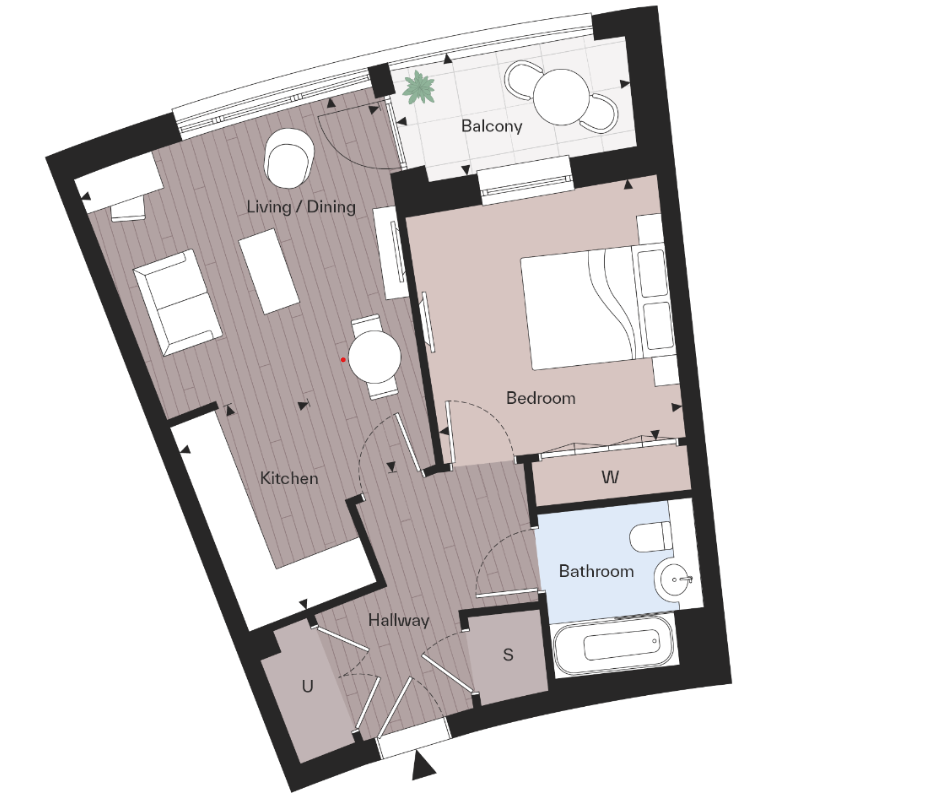Floor plan view of Oval Village Floorplan