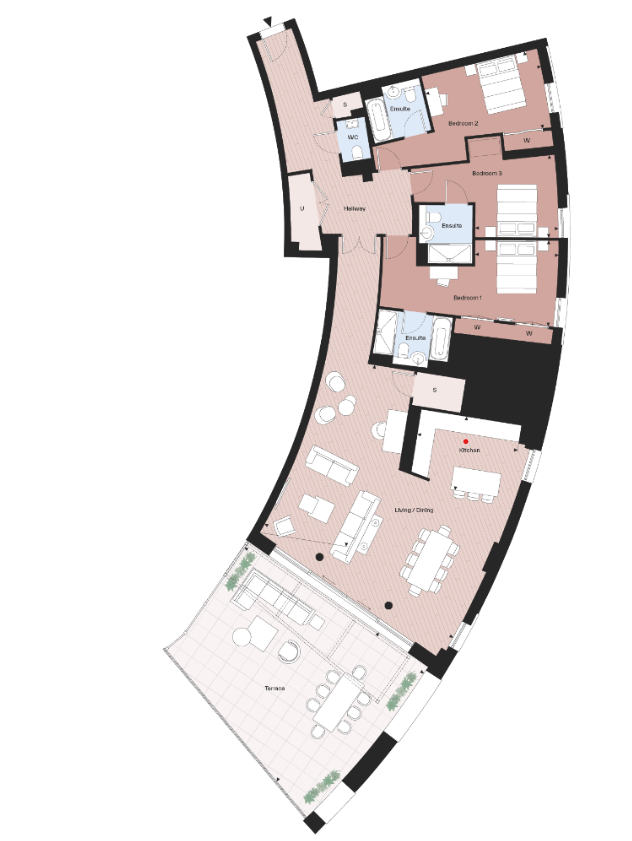 Floor plan view of Oval Village Floorplan