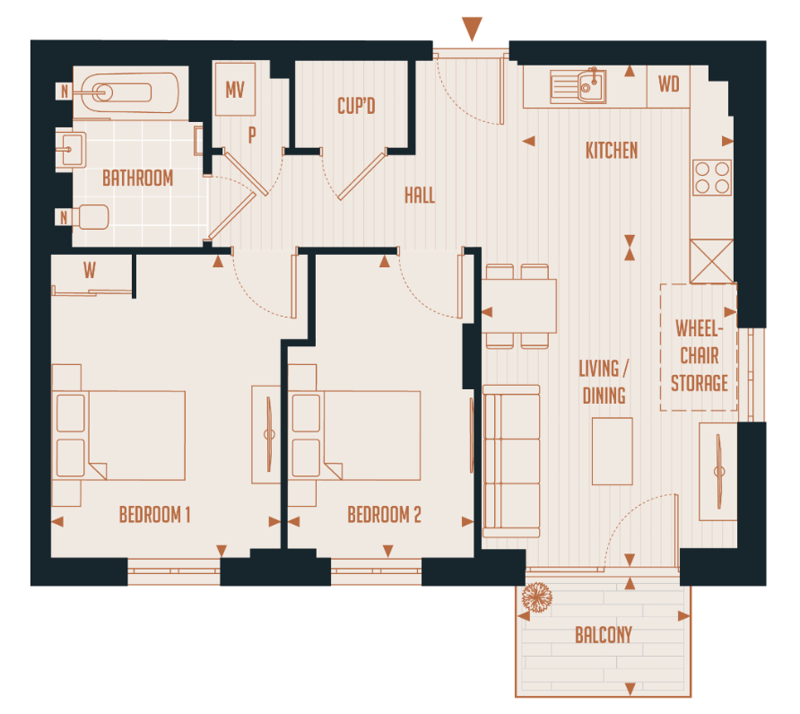 Floor plan view of Reading Riverworks Floorplan