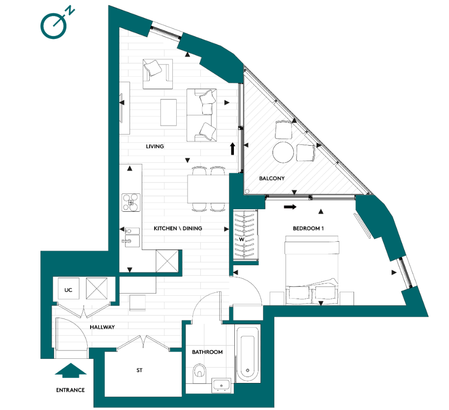 Floor plan view of Regent’s View Floorplan