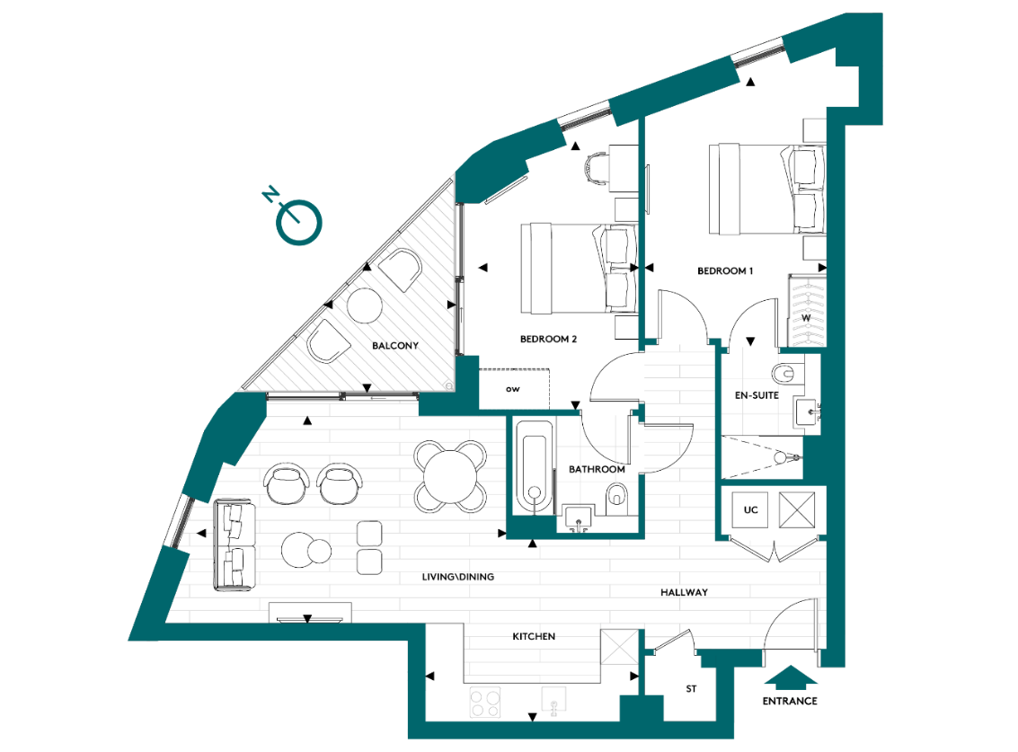 Floor plan view of Regent’s View Floorplan