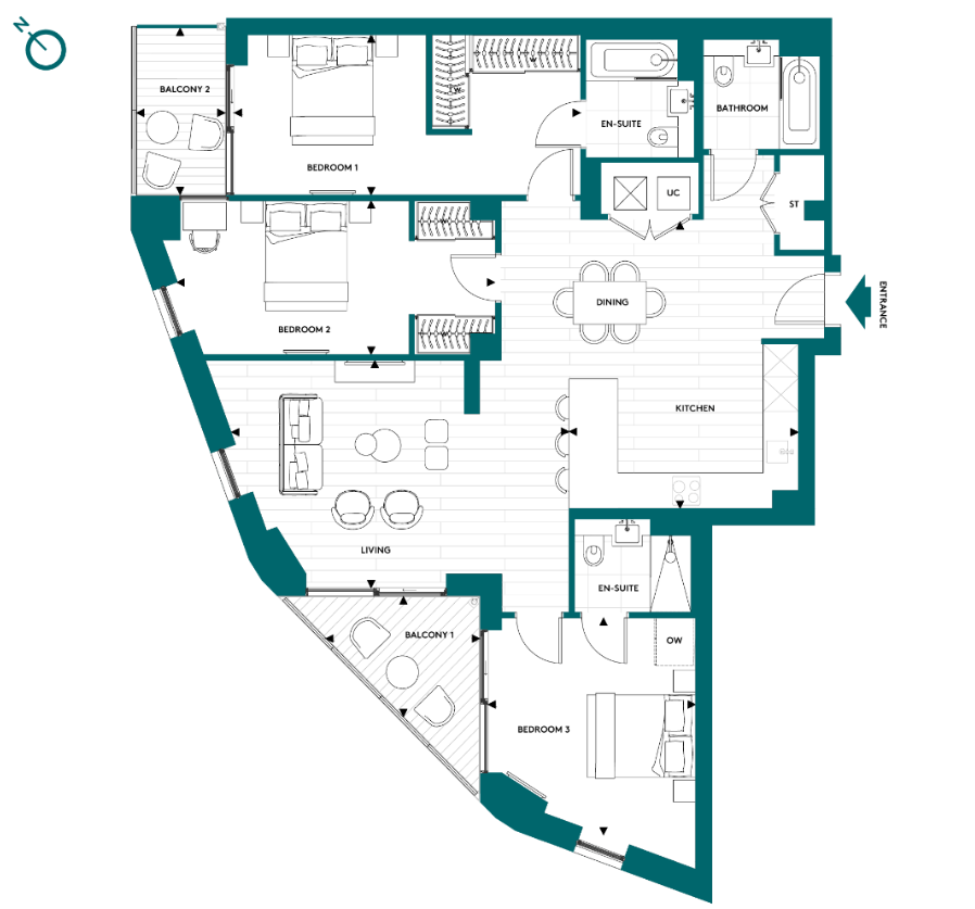 Floor plan view of Regent’s View Floorplan