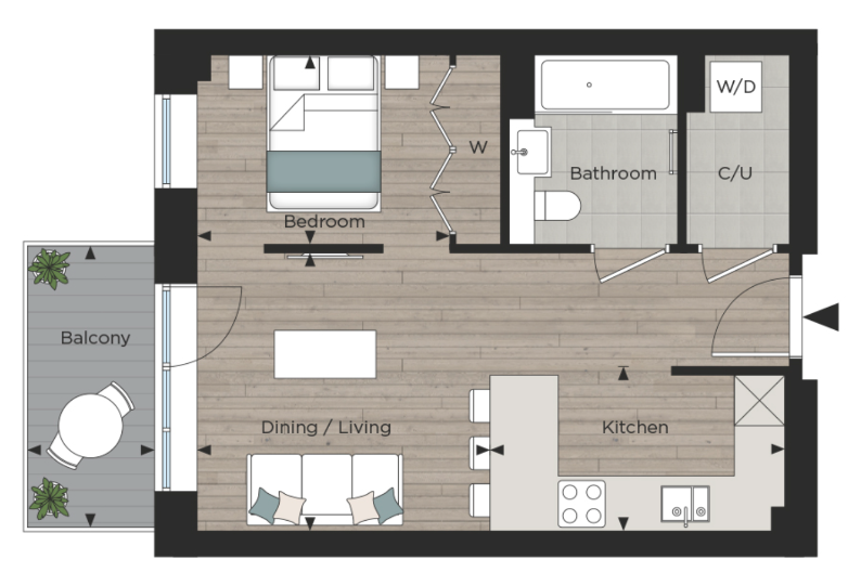 Floor plan view of The Green Quarter Floorplan