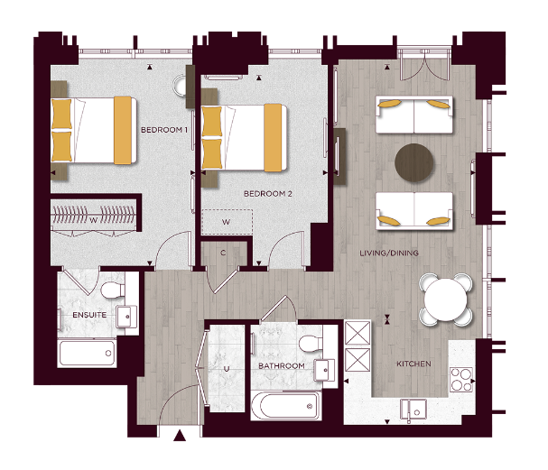 Floor plan view of TwelveTrees Park Floorplan
