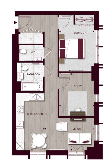 Floor plan view of TwelveTrees Park Floorplan