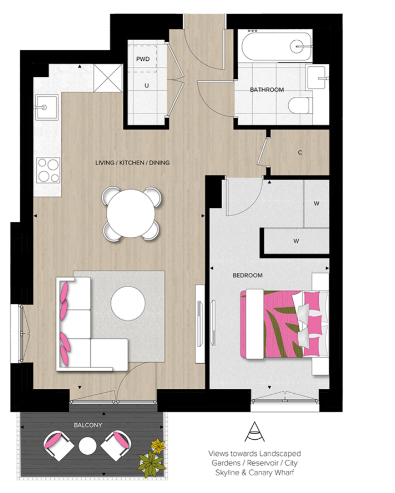 Floor plan view of Woodberry Down Floorplan