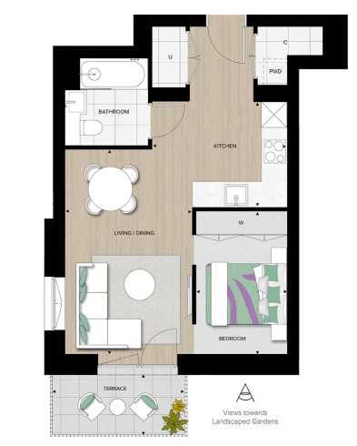 Floor plan view of Woodberry Down Floorplan